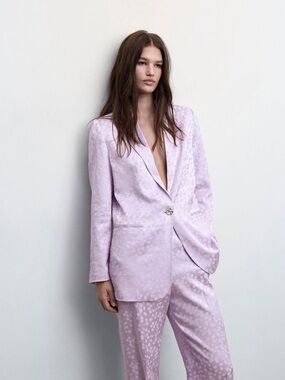 NWT Mango MNGO Topete Blazer and Pants in Pastel Purple Suit Set. Size 6